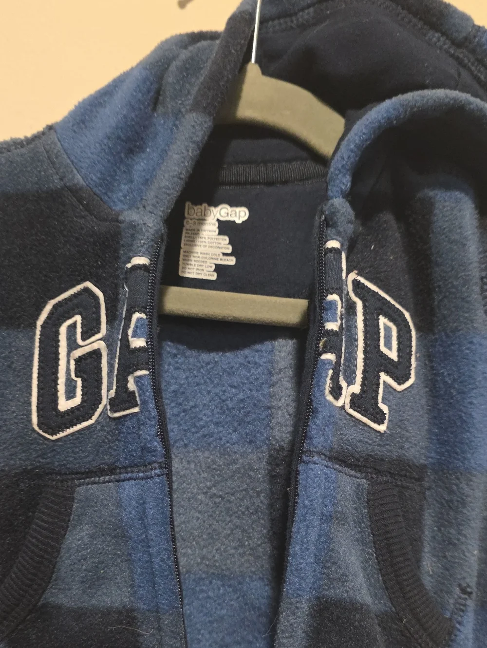 GAP Navy and Blue Hooded Zip Sweatshirt 0-3 Months